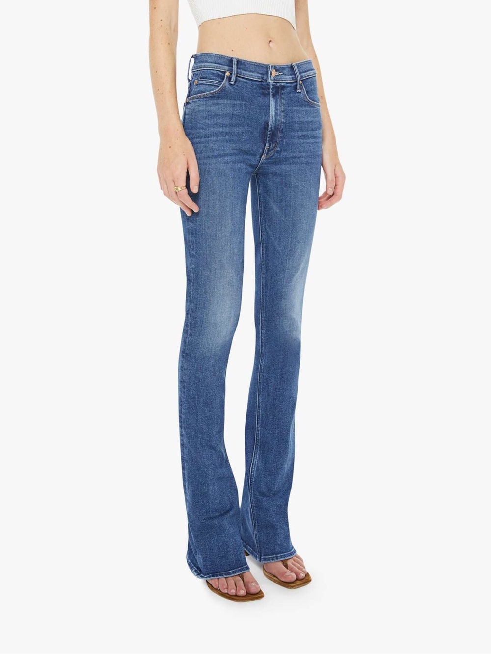MOTHER Runaway Mid Rise Jeans Flare Slim New Size 29 Prized Possession Denim - Picture 4 of 16